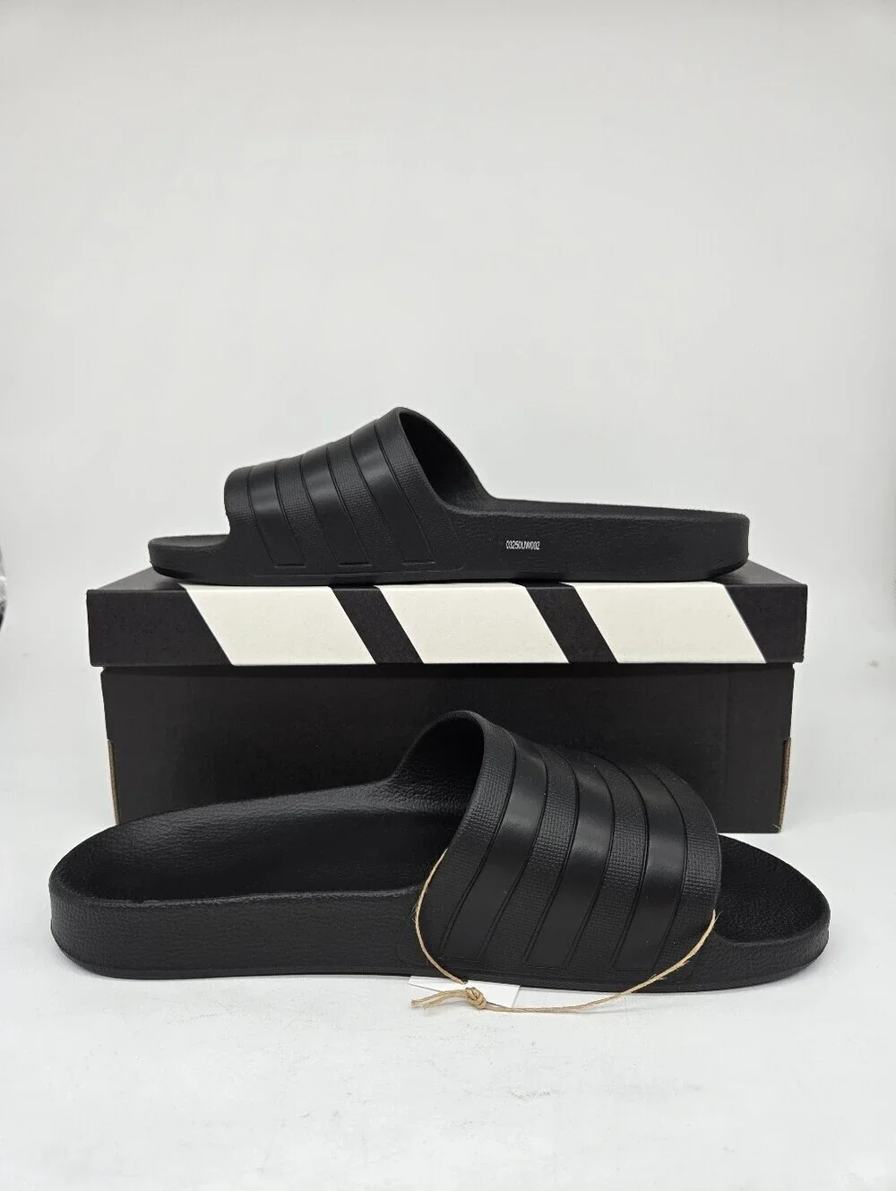 Adilette Men's Aqua Slides F35550 Triple Core Black Shoes Size 13